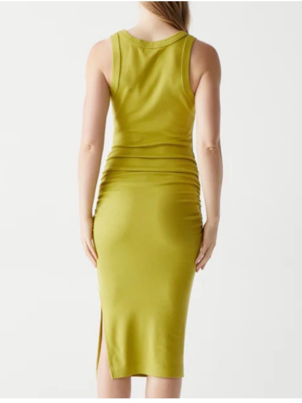 Michael Stars Wren Ribbed Midi Dress Snow Pea SzXL - Picture 3 of 10